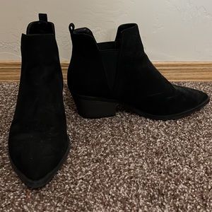 Black low booties